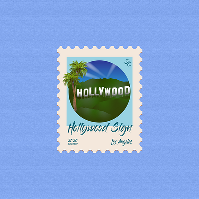 15 - Hollywood Sign - Los Angeles art artwork design hollywood icon illustration illustration art illustrations illustrator los angeles sign stamp stamp design