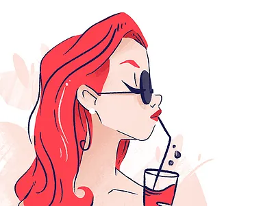 mood character character design character illustration drink editorial illustration illustrator people procreate app summer summertime woman women