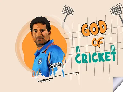 Sachin Tendulkar Portrait creative illustration portrait