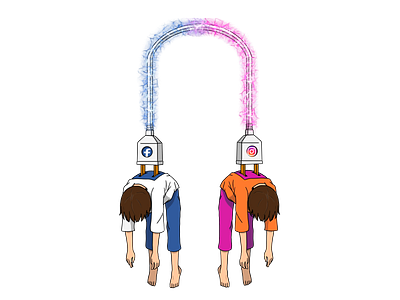 21st Century 2020 blue cable dependence electronic facebook funny illustration instagram man mobile people procreate purple social story