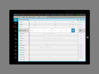 Neptune Anesthesia Application application data capture medicine technology ui ux ui design user interface