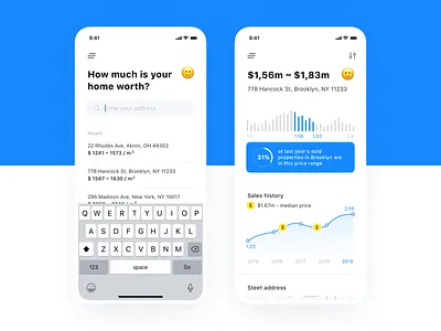 Real Estate app clean design interface iphone layout mobile property realestate ui ux