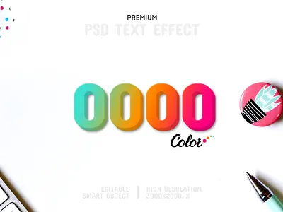 Color-PSD Text Effect Template 🎨 clean color creative editorial font mockup psd psd mockup template