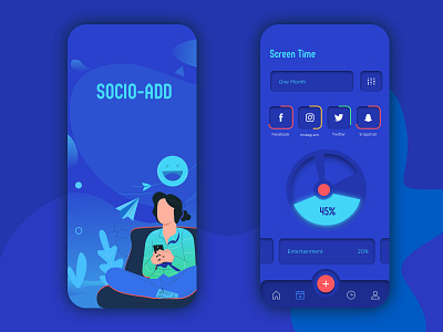 Screen Time Management App app app design design development illustration screen ui uidesign uiux