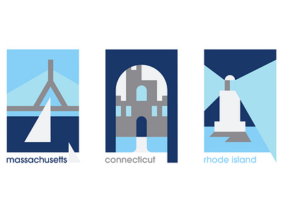 Minimalist U.S. States - Yankeedom 5 color design adobe illustrator color connecticut design illustration massachusetts minimalist art minimalist design rhode island yankeedom