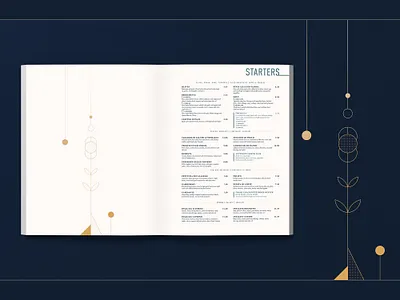 Il Forno Core Menu - STARTERS brand identity design illustration layout marketing menu menu design restaurant vector