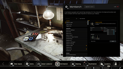 Escape from Tarkov - Workbench crafting eft escape from tarkov game game design ui ui design workbench