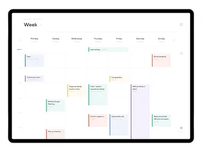 Weekly Planner — Web App animated animation app application clean figma minimal minimalism principle sketch typography ui ux web app white