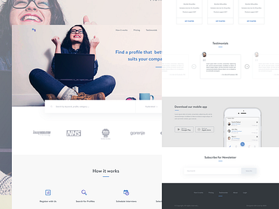 Noble Spaces landing page - Job Board branding dailyui design illustration job jobboard uichallenge uiux webdesign website