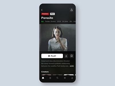 Online cinema app cinema interface movies netflix player tvseries uiux