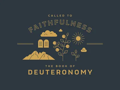 Deuteronomy adventure badge bible christian deuteronomy easter faith garden grow illustration jesus logo missions mountain print reformed retro sinai sun web