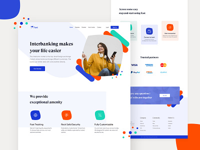 Fast II Landing page design 2020 2020 trend business business agency clean ui colorful design landing page typography ui web web templates