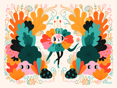 Into my garden colorful digital digitalart flower illustration nature nature illustration procreate