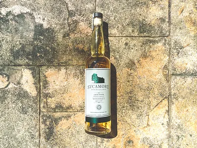Sycamore Ohio Malt Whiskey Label bottle label bourbon classic stone sycamore whiskey wood