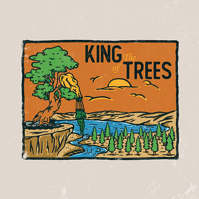 King of Trees apparel apparel design artwork badass badge branding design illustration trees vector art vintage