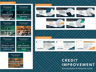Social Campaign for Credit Improvement Guide branding campaign campaign design design illustration social media typography