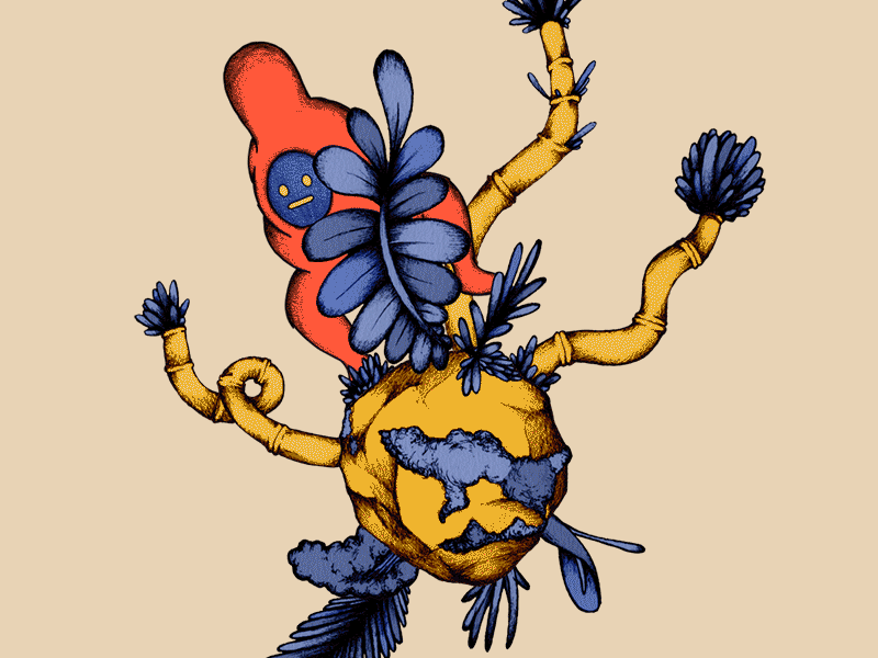 Wildeburg Island animation 2d character character animation character design gif illustration island loop metamorphosis plannet plants special effects vfx