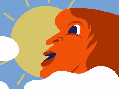 Thoughts of Spring animated gif animation clouds concept gif illustration spring woman