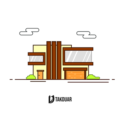 Flat Design Modern House design flat flat art flatdesign house illustration inkscape modern modern house simple