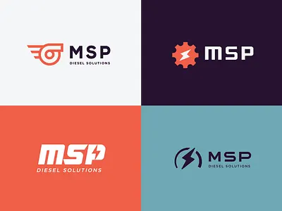 MSP logos auto car diesel gear lightning bolt logo memphis speed wheel