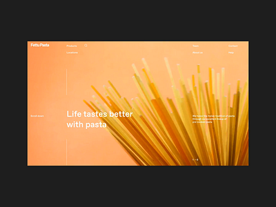 Pasta brand, home animation flat landing minimal ui ui ux ui design uidesign uiux video video background webdesign