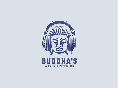 BUDDHA'S WIDER LISTENING adobe illustrator buddha for sale graphic design illustration logo design music music studio vector