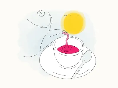 Tea Time autumn drawing fall family farm hand drawn hospitality hosting illustration ipad pro procreate spring summer sunset tea teatime travel traveling winter womenofillustration