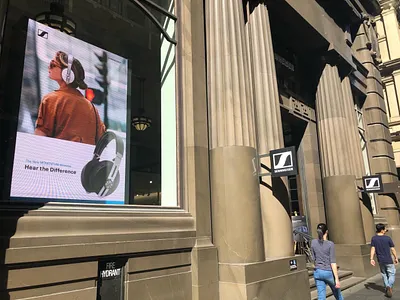 Sennheiser MOMENTUM Wireless Launch Sydney campaign design design digital design digital signage graphic design retail design store signage