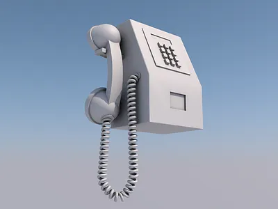 PCO (Public Call Office) 3d geometry modelling payphone phone retro telephone vintage