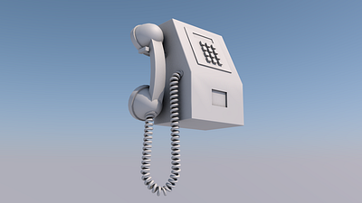 PCO (Public Call Office) 3d geometry modelling payphone phone retro telephone vintage