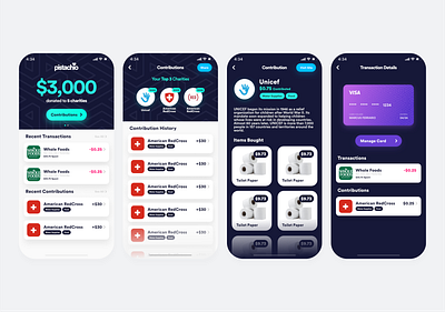 Pistachio app dark donations flat ios red cross