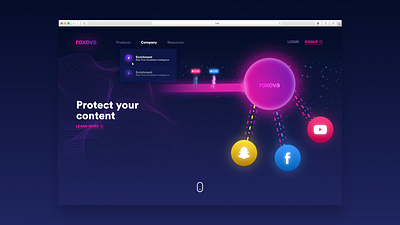 Roxova Website & Brand Exploration brand content protection dark roxova website