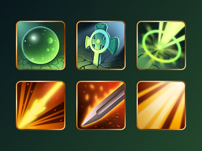 Ability icons abilities artist artwork cgart game game art gui icons illustration magic skills ui