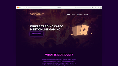 Stardust - Website & Logo crypto dark trading cards website