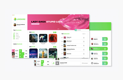 Limewire download lime limewire media movies music product product design ui uiux ux