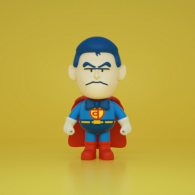 Suppa Man 3d akira toriyama c4d character character design cinema 4d cute dr slump illustration kawaii render