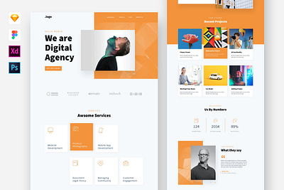 Digital Agency Website Template agency design digital landing page sketch template ui website