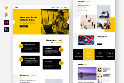 Digital Agency Landing Page agency design digital landing page sketch template ui website