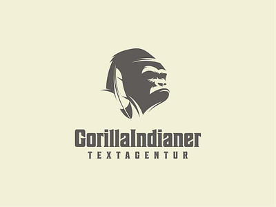 GorillaIndianer adobe illustrator communications for sale gorilla gorilla logo graphic design illustration logo design vector