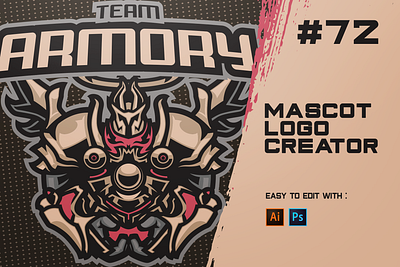 ARMORY E SPORTS LOGO badge brand branding esports game gaming guardian illustration knight logo mascot match spencer sport sports steel tournament warrior