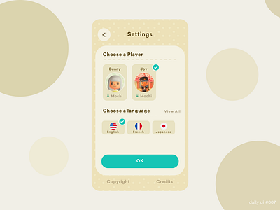 DailyUI #007 - Settings animal crossing dailyui dailyui 007 settings