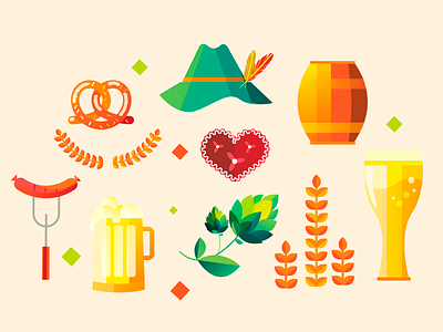 oktoberfest elements alcohol festival germany illustration october oktoberfest wheat