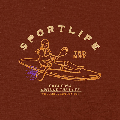 Sportlife angonmangsa badge design badges branding design design for sale graphic design graphicdesign hand drawn illustration kayak kayaking logo logodesign vintage vintage badge vintage design waterfalls watersports