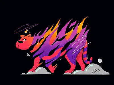 A ring of fire abstract character character design color colors design fire illustration procreate thecamiloes tiger
