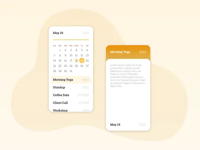 Daily UI Day 38: Calendar app design branding calendar calendar 2020 calendar app calendar design calendar ui dailyui day001 day038 google calendar mobile mobile app mobile app design mobile ui month week