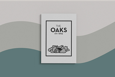 The Oaks - Logo and Illustration 1903 blackandwhite canyon clean engraving illustration logo design menu ogden resturant skilled utah