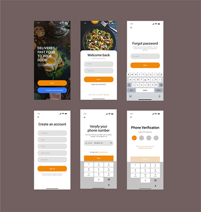 Food aap design app branding design flat illustration illustrator type typography ui ux web website
