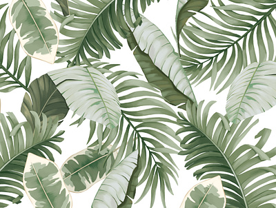 Mellow Palms foliage illustration illustration design leaf painting palm palms tropical