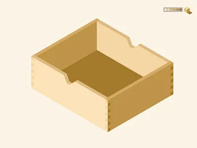 Isometric Wooden Drawer cube isometric isometric illustration shades wood wood joints