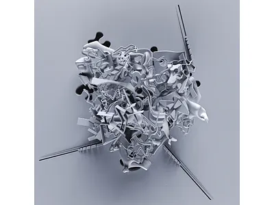 assembledPilePLOP 3d abstract art cgi design digital geometry illustration keyshot rendering rhino3d © shockjoy